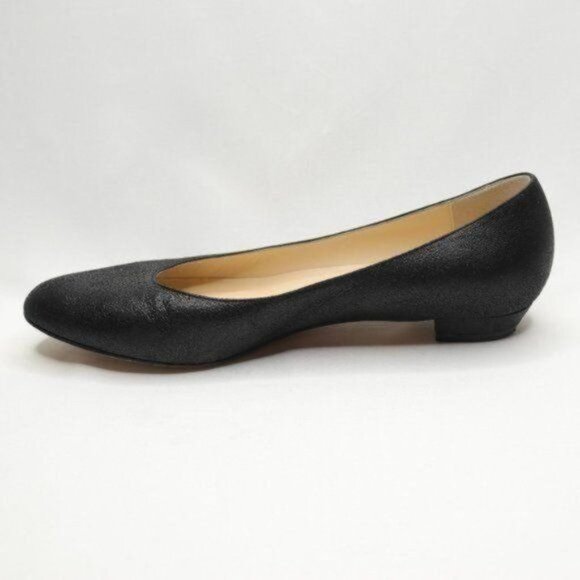 Faconnable Women's Size 7.5 Black Leather Slip On Almond Toe Flats - Picture 8 of 10
